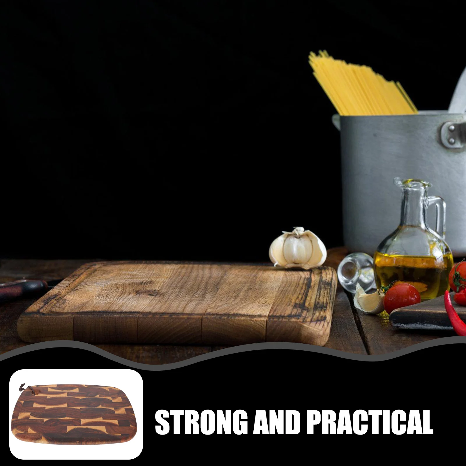 

1pc Acacia Wood Cutting Board Sturdy Smooth Chopping Board For Kitchen Meal Prep Fruit Vegetable Serving, Household Wood Cutting