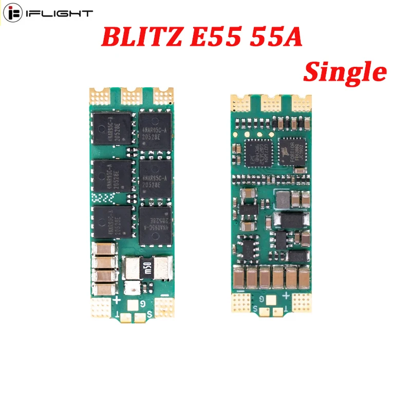 

IFlight BLITZ E55 Single 55A G071 2-6S LIPO BLHELI32 ESC с датчиком тока для FPV беспилотных летательных аппаратов DIY детали 35*13 мм