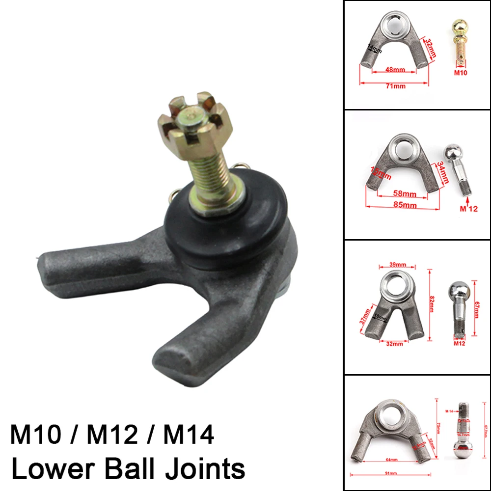 

Swing Arm Ball joint Kit M10/M12/M14 For Chinese 50 70 90 110 125 150 200 250cc ATV Go Kart UTV Buggy Electric Quad Bike Parts