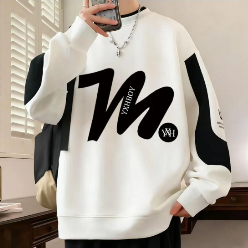 رجل الملابس ربيع الخريف الملابس حجم كبير هوديي عادية تي شيرت ملابس للرجال حجم كبير الملابس الاتجاه موضة الشباب نمط #3