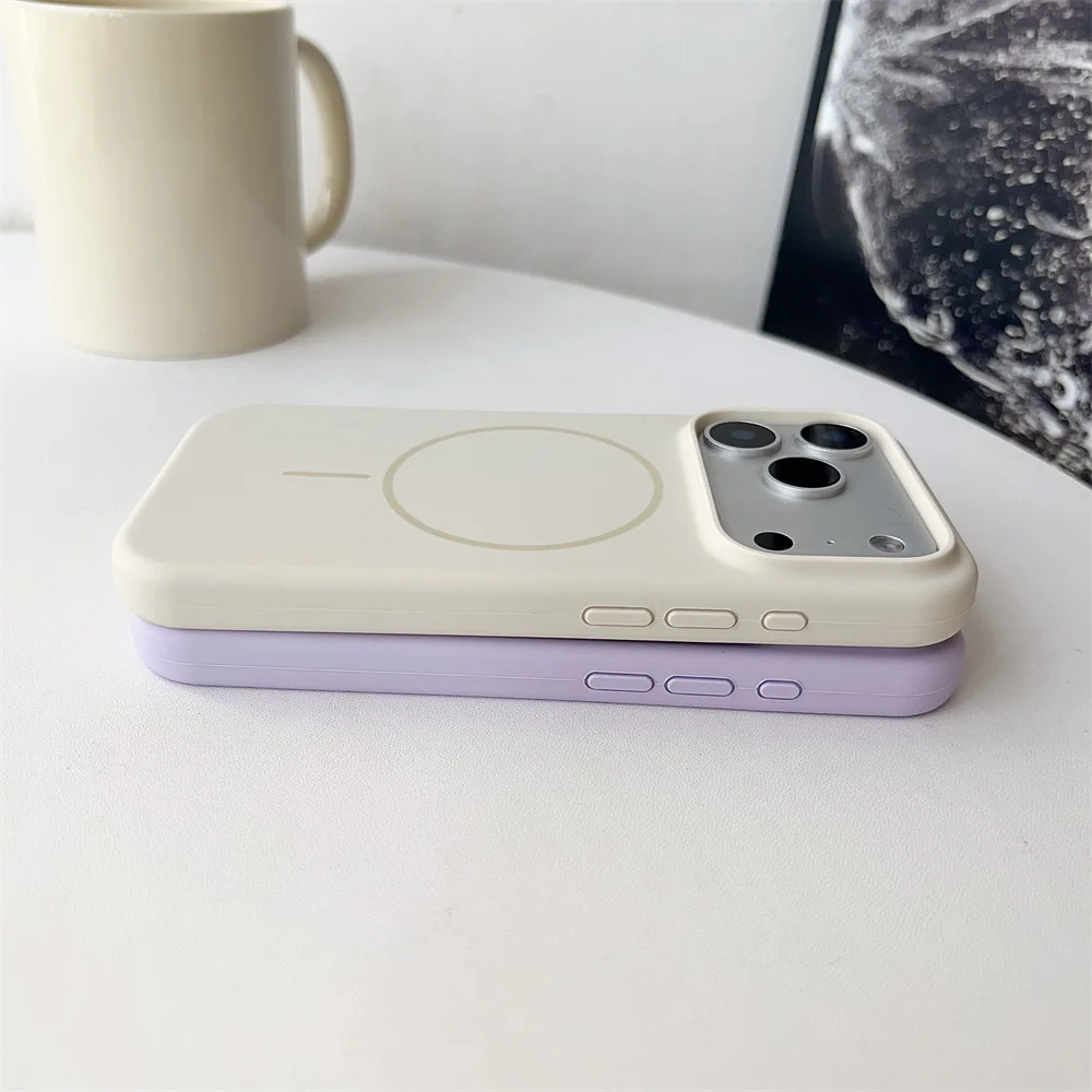 حافظة سيليكون سائلة مغناطيسية أصلية فاخرة لهاتف آيفون 17 برو 17 إير 16 15 14 13 12 11 Magsafe غطاء شحن لاسلكي