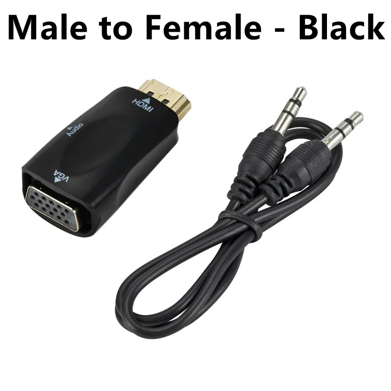 GRWIBEOU HDMI-совместимый адаптер VGA 1080P HDMI в VGA аудио-видео конвертер для ПК ноутбука ТВ-приставка компьютерный дисплей проектор