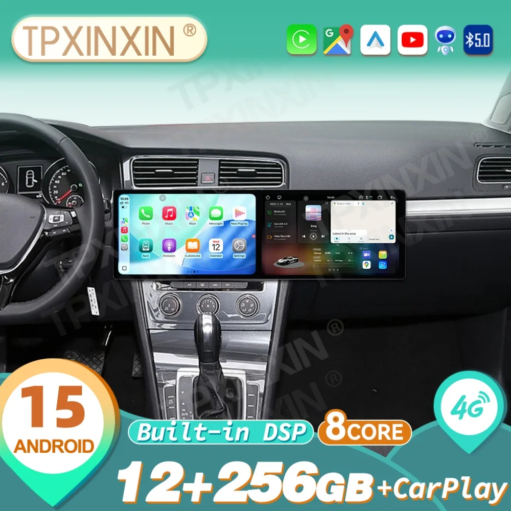 

11,5 "двойной экран Android Carplay автомобильный радиоприемник Strero для Volkswagen Golf 2013 ~ 2020 навигация GPS автомобильный мультимедийный плеер головное устройство