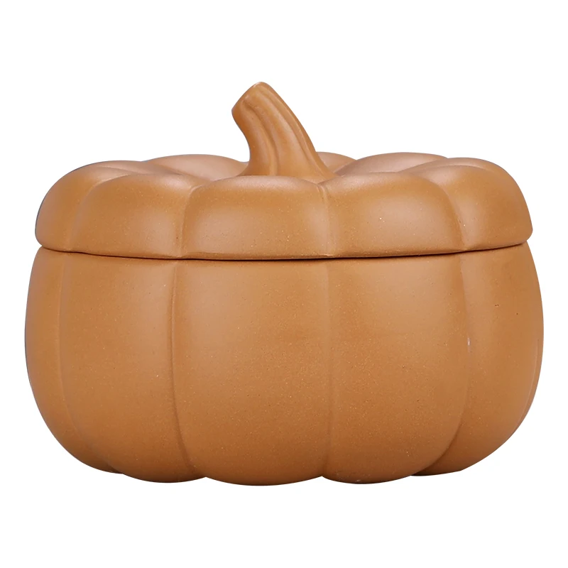 Purple sand pumpkin tea can coffee cup retro small stewed soup steamed eggs with lid specialty tableware