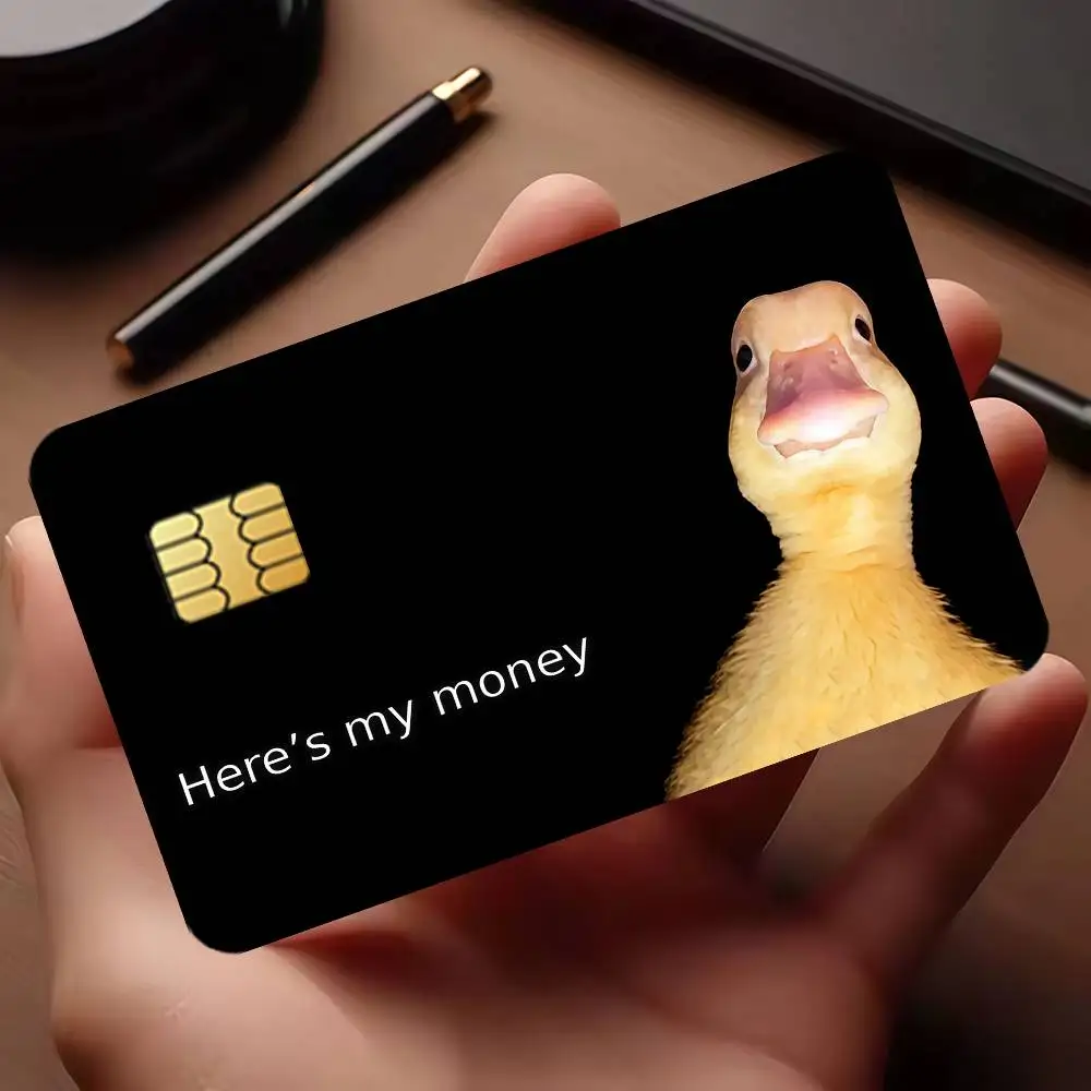 Funny Duck Credit Card Skin Stickers For Bank Card Bus Metro Cards Waterproof Anti-Scratch Gift 4PCS