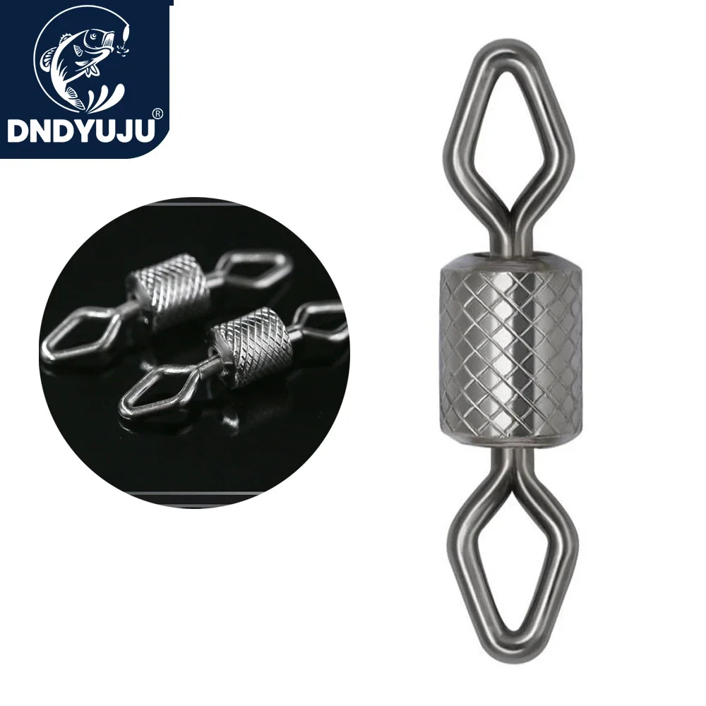 DNDYUJU 50pcs Fishing Barrel Rolling Swivels Diamond Pattern Brass Swivel Fishing Hook Connector Fishing Accessories Tools