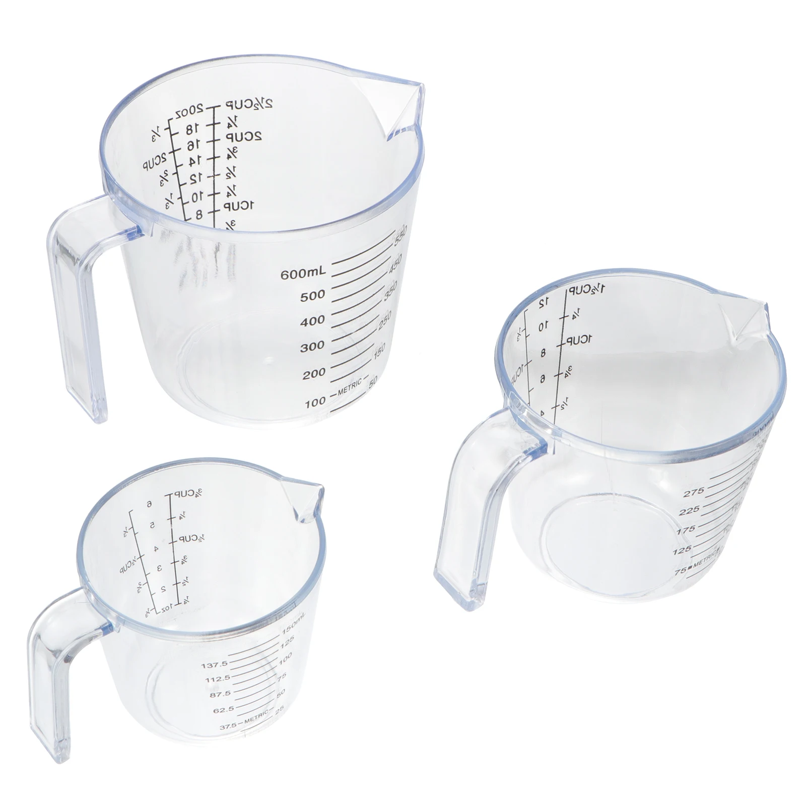 

3Pcs Clear Measuring Cups Set PP Material Baking Scale Cup Easy-Read Scales Leakage Perfect for Cooking