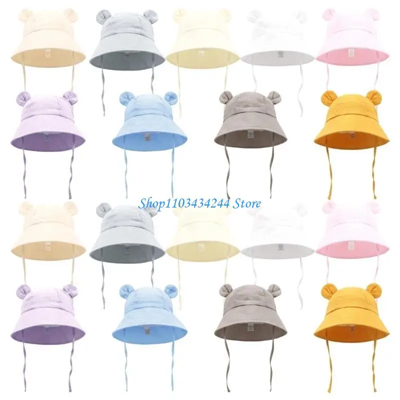

Baby Fisherman Hat with Solid Color, Stylish and Soft Sunshade Caps Cotton Basin Hat Sun Bonnet for Infants 0-3 Year