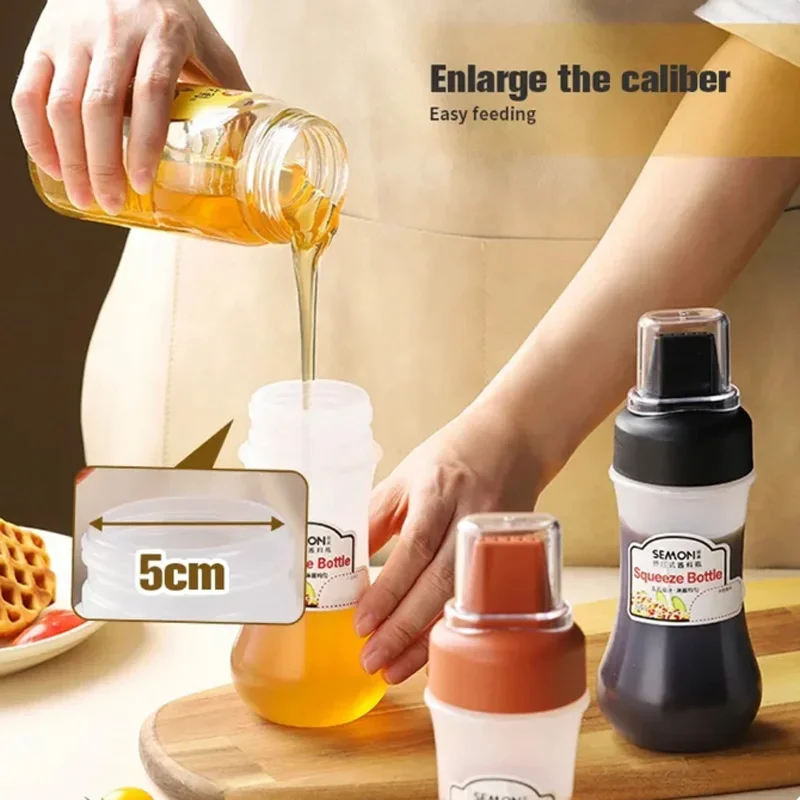 5-holes squeeze sauce bottle Ketchup mayonnaise bottle with nozzle Honey salad dressing dispenser kitchen supplies