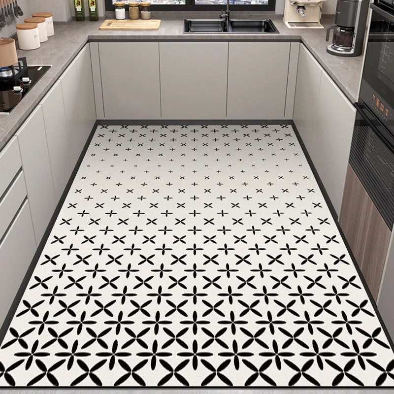Kitchen Floor Mat Waterproof Non-slip Oil-proof Diatom Mud Wipeable Washable Soft Carpet Dirt-resistant Balcony Rug Alfombr