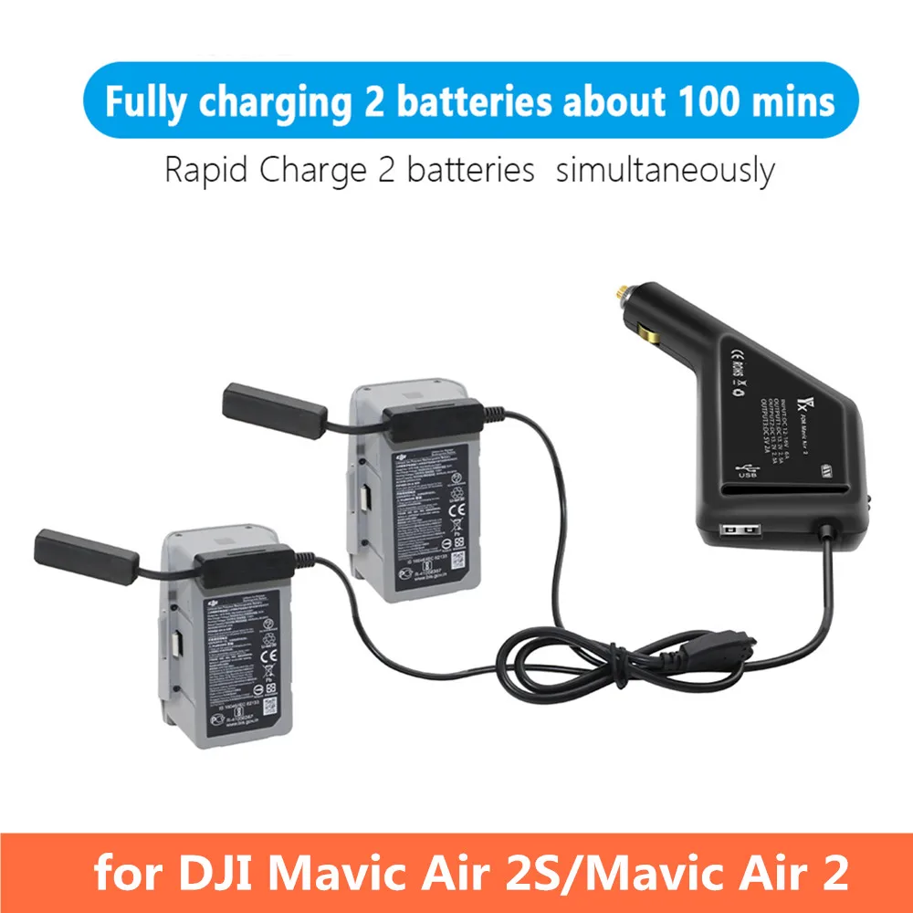 3 in 1 Car Charger Mavic Air 2S Car Charger Battery Charging USB Port Remote Control Charge For DJI Mavic Air 2 Charger Hub