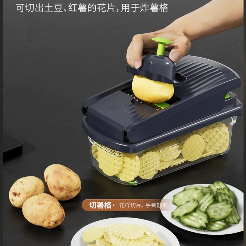 15-in-1 Pro Vegetable Chopper Set - Mandoline Slicer with Grater Peeler Egg Separator Cleaning Brush & Storage Box - Non-Slip