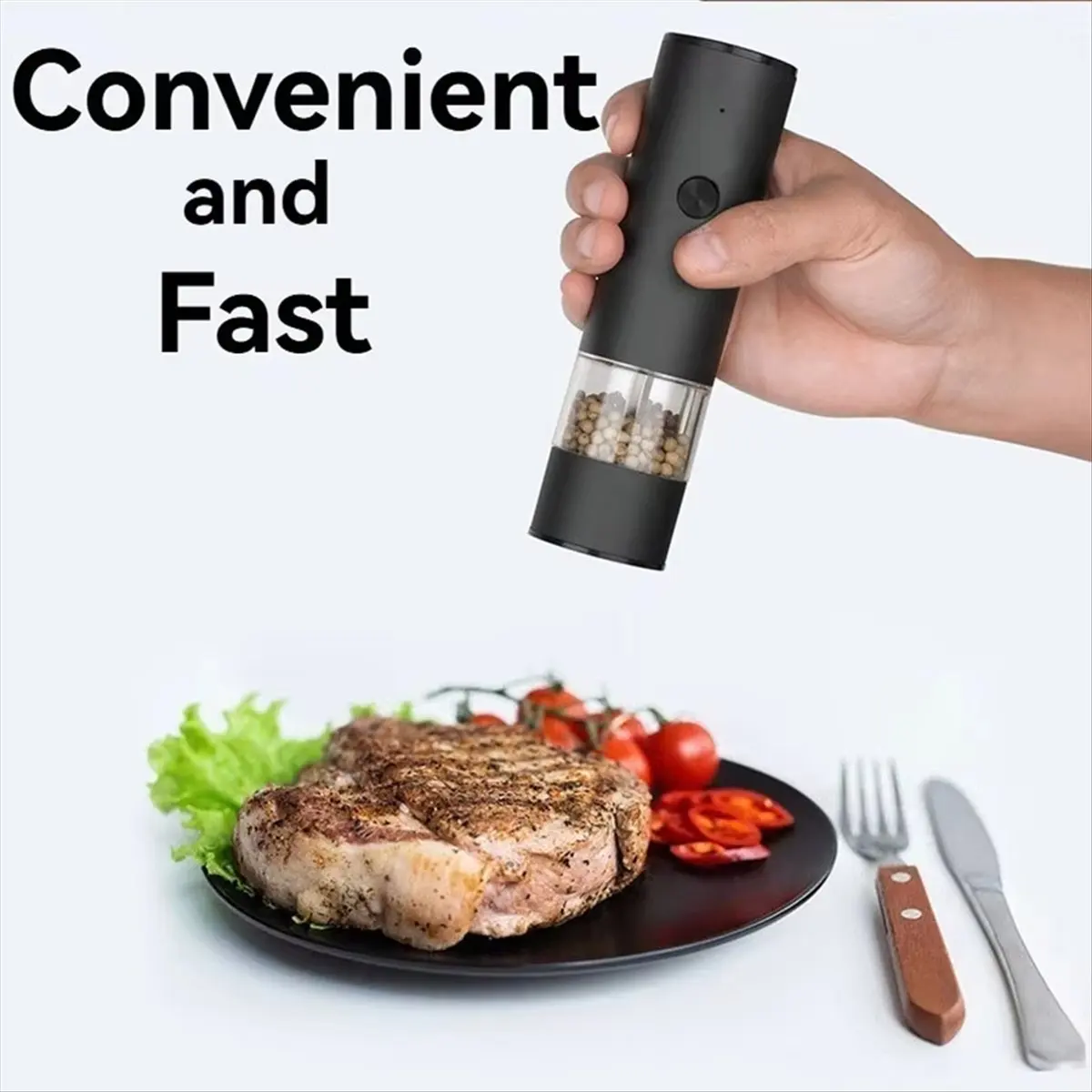 DT350 TO Automatic Electric Bottle Grinder-USB Charging Pepper Salt Grinder with Adjustable Coarseness,One Hand Operation