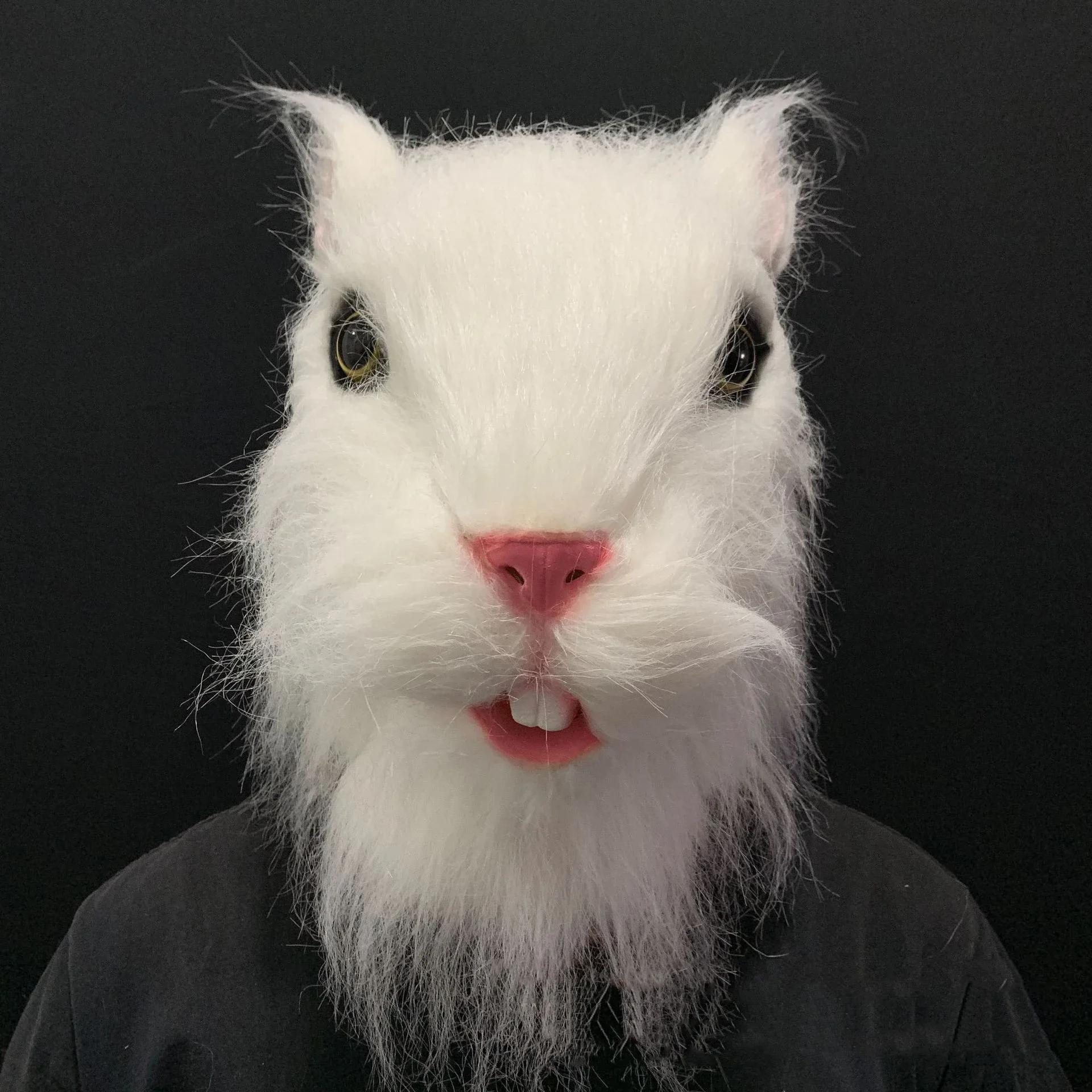 Plush Mouse Mask Full Face Animal Fur Hamster Helmet Latex Mask Halloween Carnival Party Cosplay Masquerade Costume Props Adults