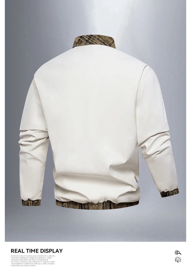 Double-sided, unisex, high-quality, versatile Japanese retro, loose and casual stand-up collar for Spring 2025