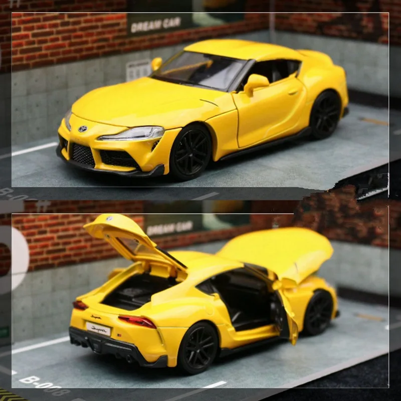 1:32 TOYOTA GR SUPRA Alloy Sports Car Model Diecasts Metal Toy Track Racing Car Vehicles Model Simulation Sound Light Kids Gifts