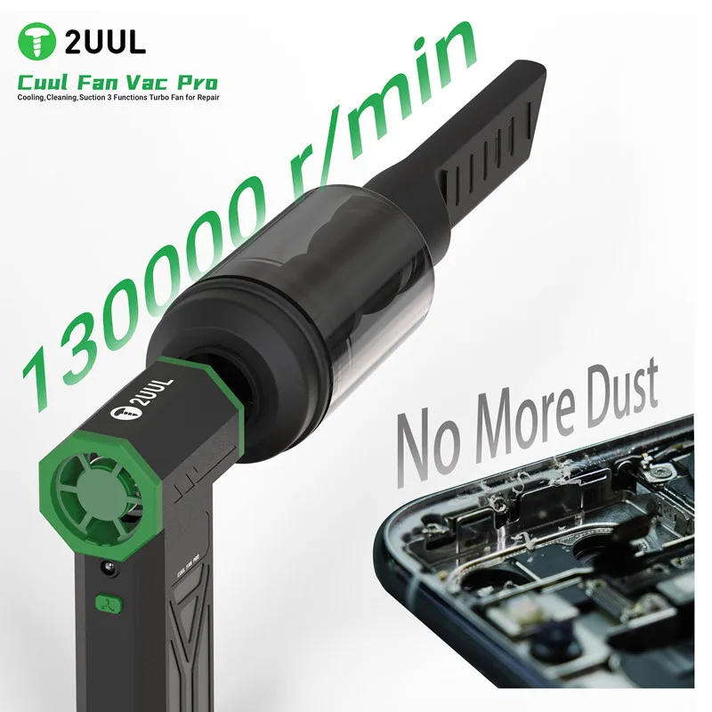 2UUL DA97 DA970 Cuul Fan Vac Pro Portable Air Blower 130000r/min 3 in 1 Mobile Phone Repair Cooling Cleaning Suction Turbo Fan