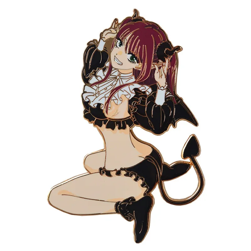 My Dress-Up Darling Enamel Pin Marin Kitagawa Demon Ver Metal Badge Brooch Anime Peripheral Backpack Hat Decor Fans Collection