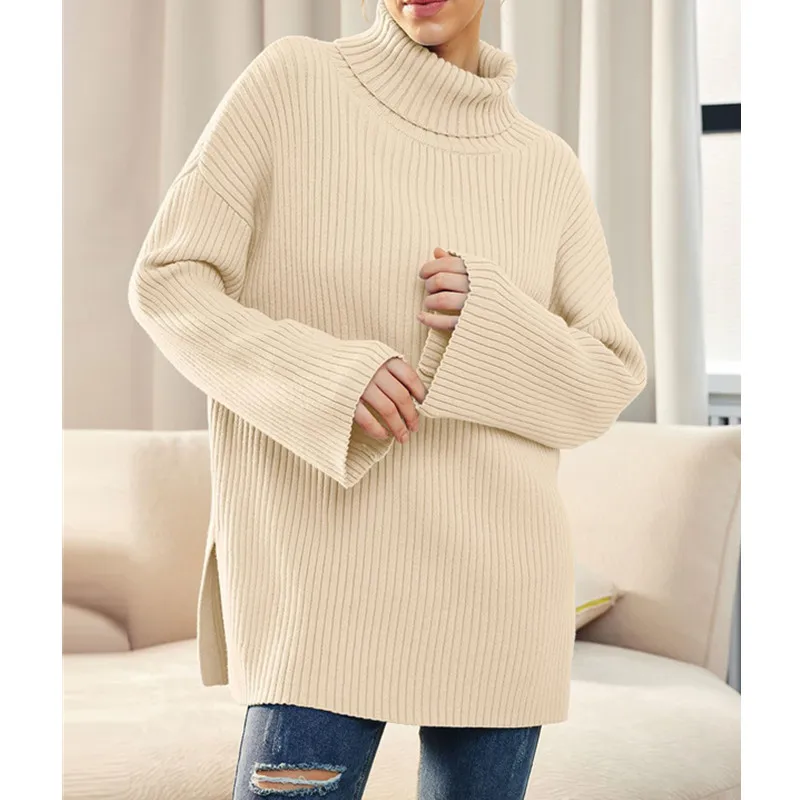 

Women's Sweater Turtleneck Solid Pullover High Neck Underwear Bottomed Woman Jerseys Sweatshirts Winter Autumn 2023