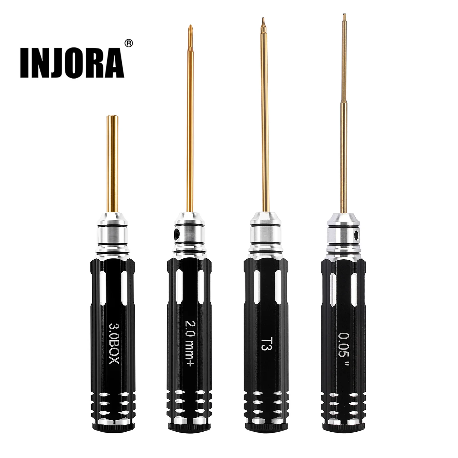 INJORA Schraubendreher für 1/30 Axial SCX30, 3,0mm Mutter, 2,0mm Phillips, T3 Torx, 0,05" Sechskant