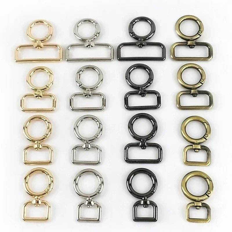 5/10/20Pcs 19/25/32/38mm Carabiner Metal Buckles Spring Snap Ring Keyring Hook Dog Collar Lobster Clamp Handbag Clasp Accesories