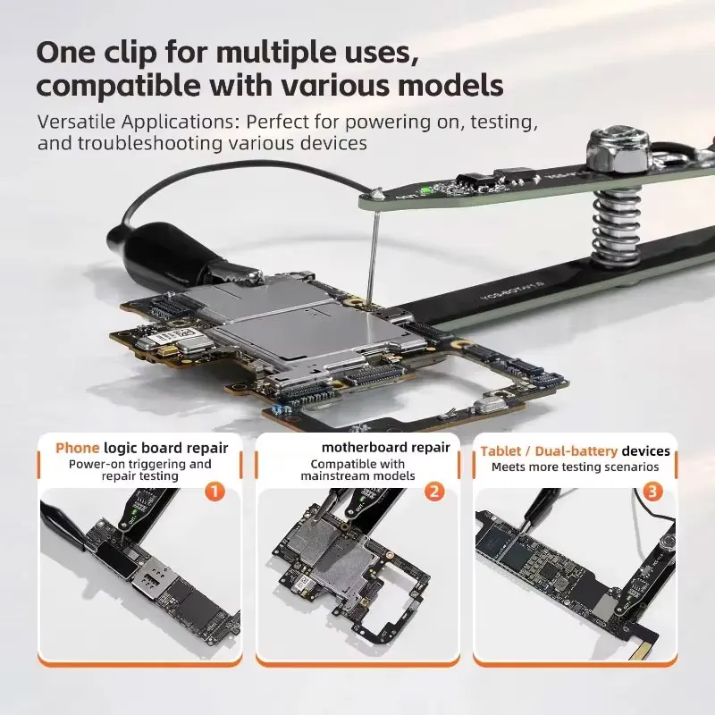 YCS Universal Motherboard Power Clip Boot Test Tool Power Supply Fault Detector for Phone Tablet Mainboard Repair
