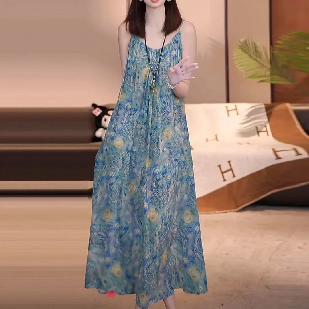 ชุดเดรสแขนกุดสำหรับผู้หญิง งานรับปริญญา ฤดูร้อน แต่งลายปัก งานปักมือ จับจีบ ระบาย สม็อค ผ้าดริลล์ สไตล์สไปซี่