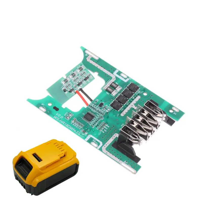【BA】DCB200 Li-ion Battery BMS PCBA Charging Low Voltage Protection Circuit Board For DeWalt 18/20V DCB183 DCB206 DCB203 Key LED