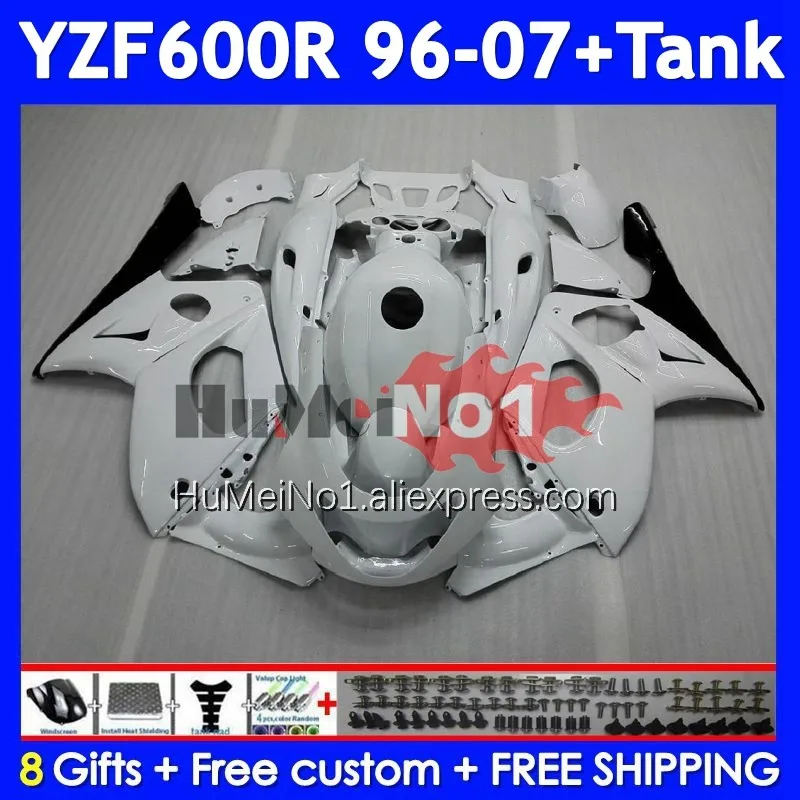 Thundercat Kit For YAMAHA white glossy YZF-600R YZF 600R 351No.8 YZF600R 1996 1997 1998 1999 2000 2001 02 03 04 05 06 07 Fairing