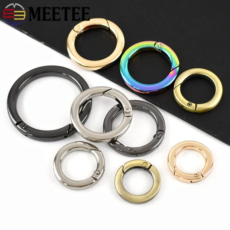 5/10 pz metallo O Ring fibbia per borsa cinghia cinghia cinghia molla grilletto chiusura a scatto portachiavi Clip connettore accessori in pelle fai