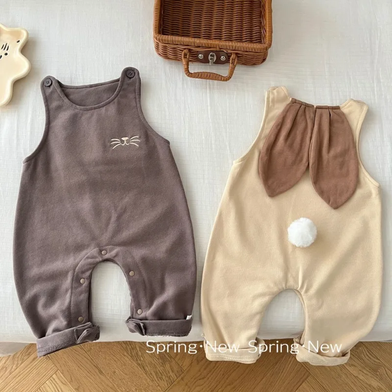 

Baby Newborn Romper Sleeveless Jumpsuit 0-2 Years Old Spring Autumn Cute Big Ears Super Cute Clothes Bodysuits