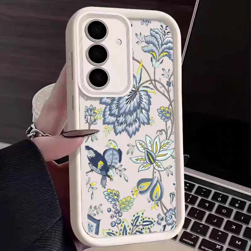 

Luxury Phone Case for Samsung S25 S24 S23 S22 S21 Ultra FE Plus A55 A35 A54 Camera Protection for Male Female Oil Flower Bumper