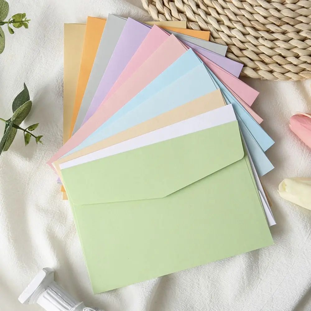 10pcs Mini Macaron Color Envelopes Blank Candy Color Invitation Cards DIY High Appearance Packing Envelope Postcard