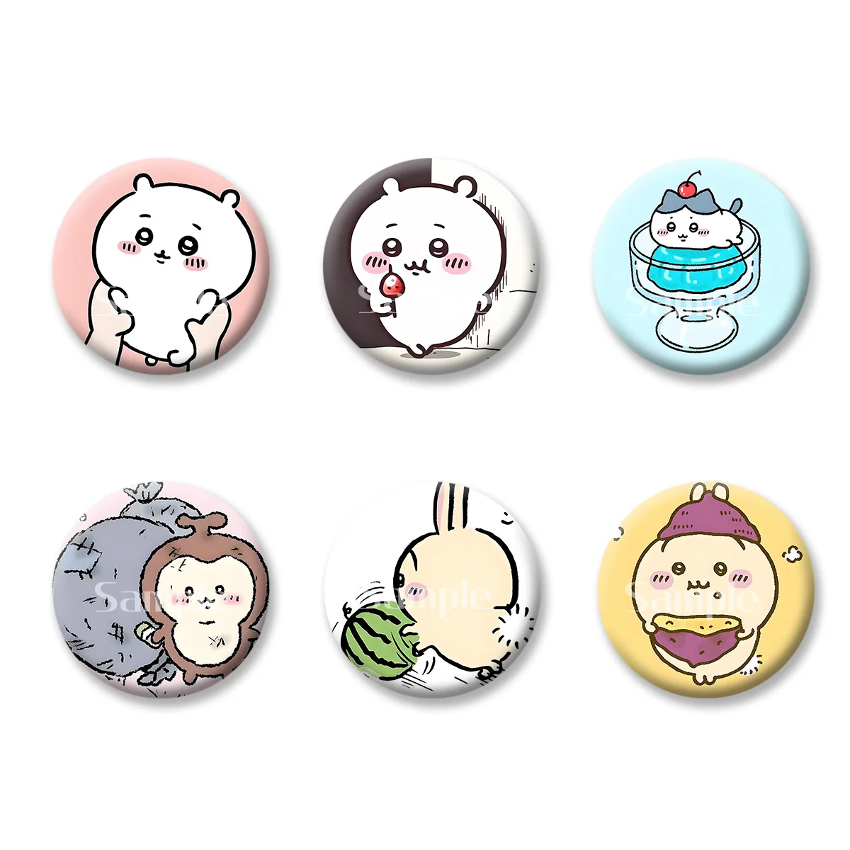 

Flash Badge Cards Chiikawa Anime Cartoon Cute Style Girl Keychains Convenient Makeup Mirror Fridge Magnet ACG Accessories