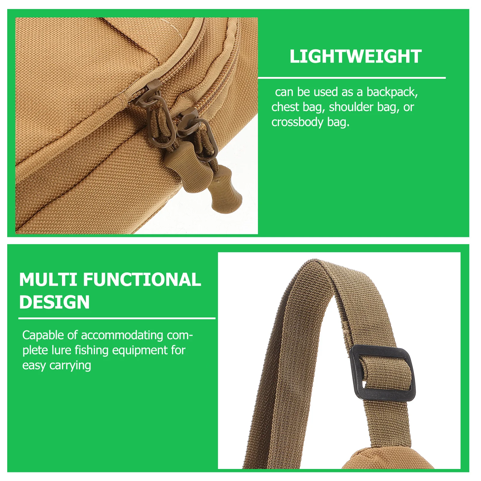 حقيبة صدر الصيد متعددة الوظائف مقاومة للماء للمشي لمسافات طويلة في الهواء الطلق والجري ومنظم أدوات الصيد خفيف الوزن #3