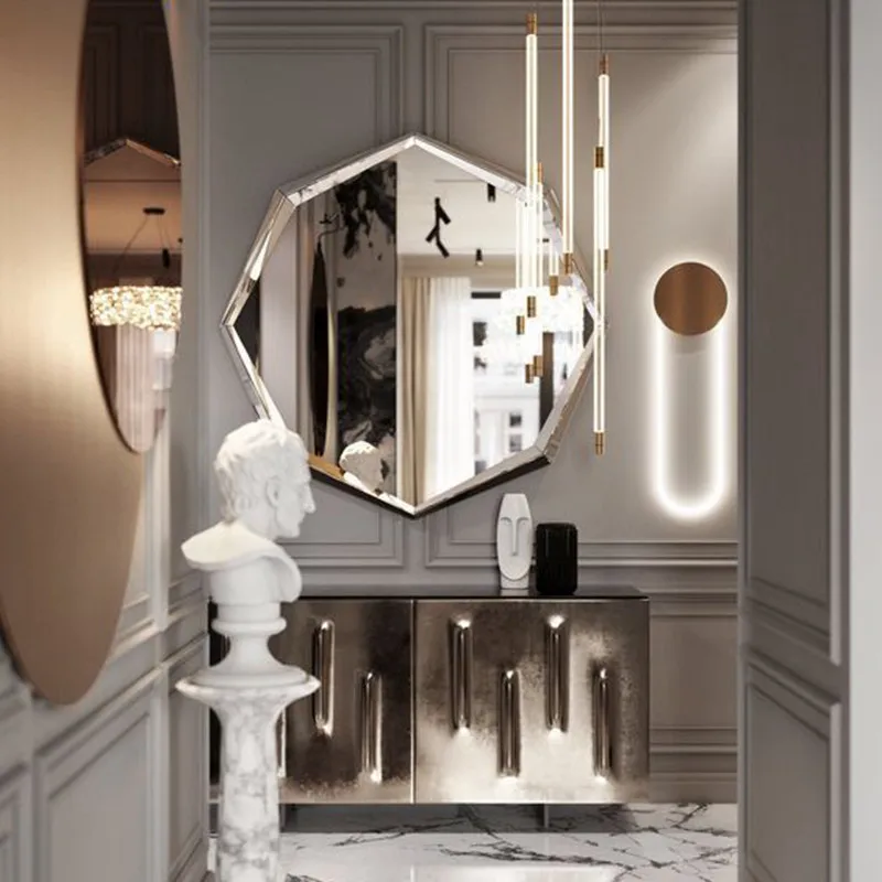 Vintage Interior Mirror Large Clear Decoration Mirror Luxury Lounge Modern Professional Creative Size Espelhos Room Decorations