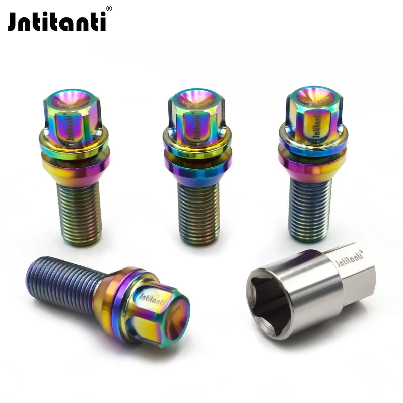 Jntitanti Anti-Theft Concave Head Floating Cone Seat Gr.5 Titanium Wheel Bolt M14x1.25 for BMW MINI SUPRA ROLLS ROYCE Wheel