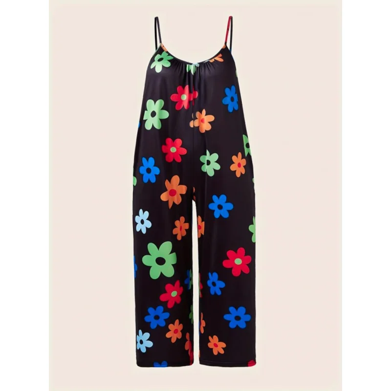 

Женский комбинезон с романтическим принтом, весна-лето, европейская и американская мода, новый стиль, элегантный комбинезон с карманами для женщин