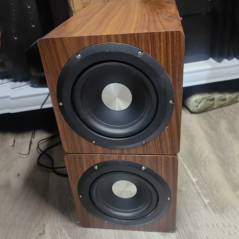 

100W Wooden Desktop Passive Heavy Duty Subwoofer 6.5 Inch Horn Caixa De Som Need To Match Home Amp Or Powered Speakers Use
