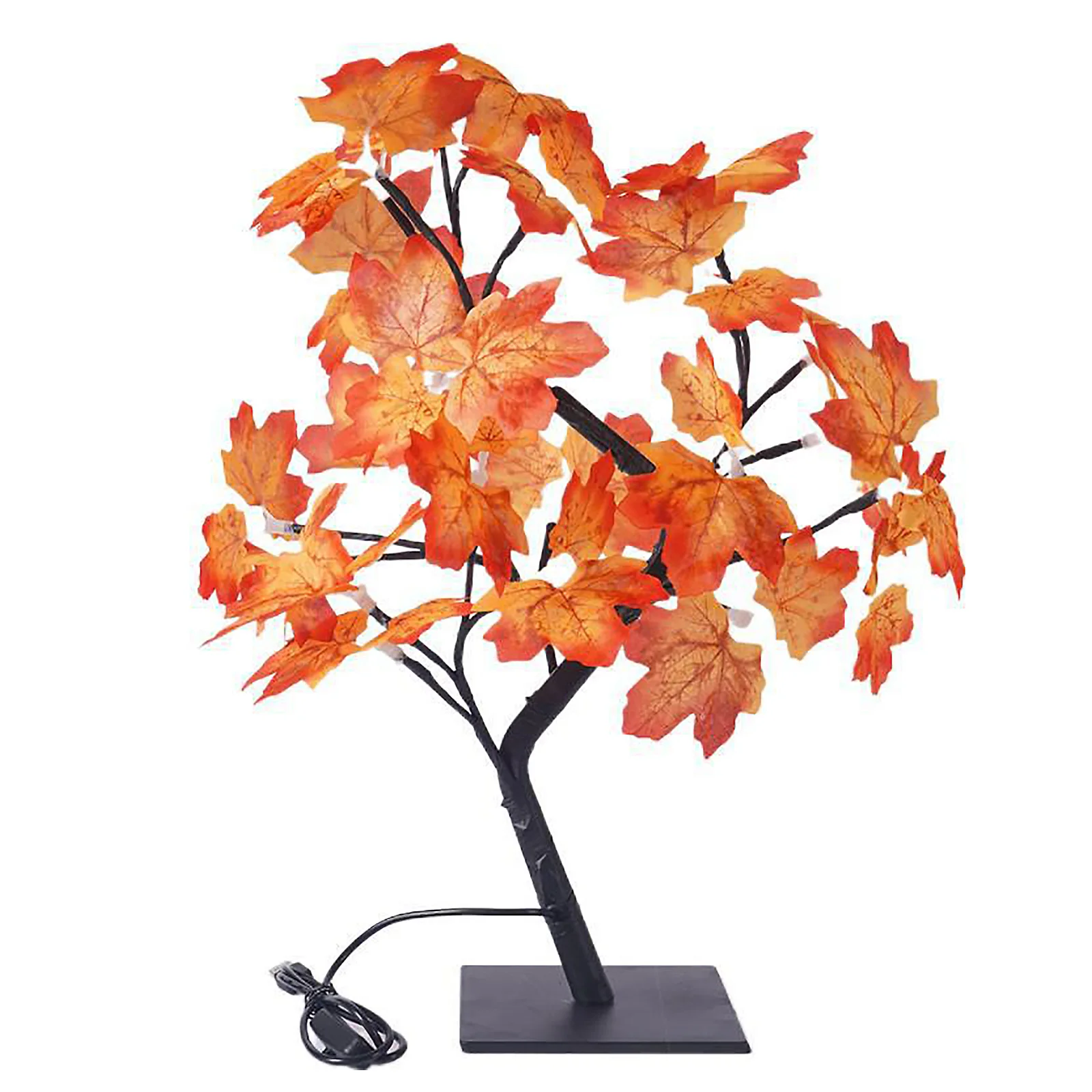 Home Decoration Decorative Light LED Lamps Garden Lights Halloween USB Charged Christmas Ornament Simulation Maple Tree