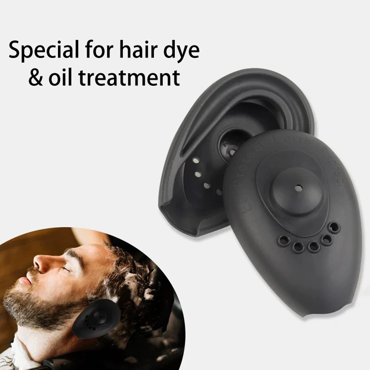 2/3pcs/set professional black rubber waterproof hair dye ear protector, ear mask, hair salon hair dye styling set