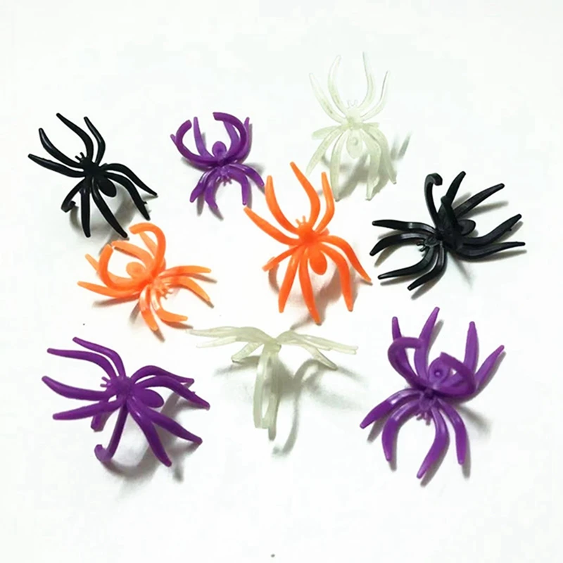 30/60pcs Bat Spider Rings Halloween Party Decorations Props Gifts Ghost Skull Small Gifts Kids Favors Halloween Gift Bag Fillers