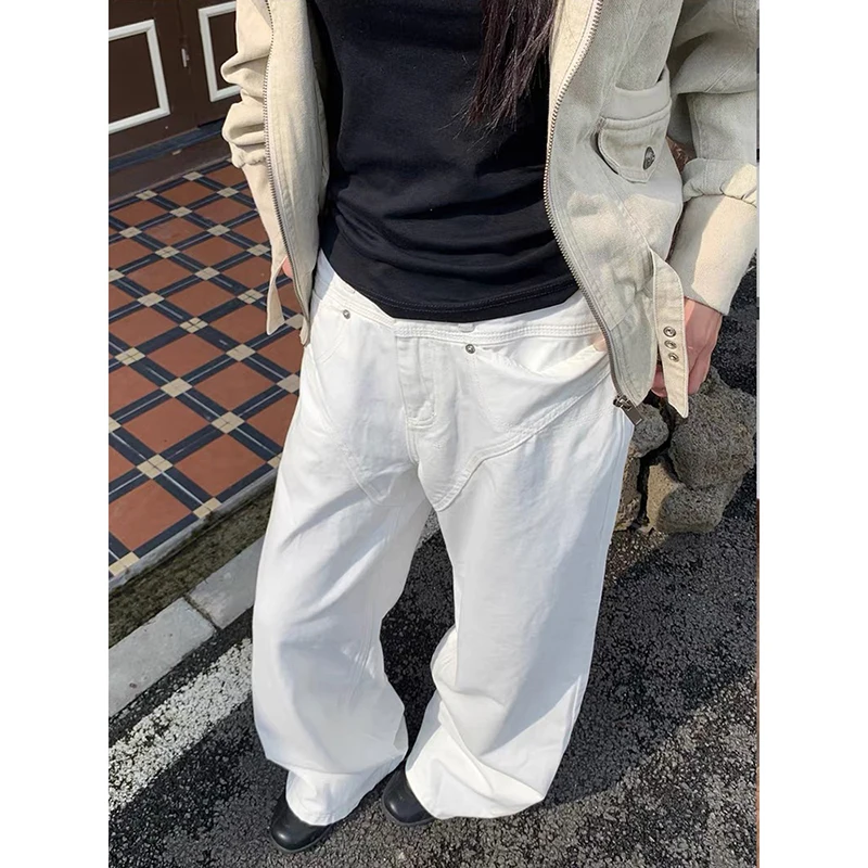 ZHIZOU Women Black Y2k Baggy Jeans Japanese 2000s Style Grunge Jean Pants Vintage Harajuku Oversize Denim Trousers Spring 2026