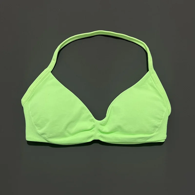 HISTELLO Sportbeha met bandjes Df Effen kleur Dames Naadloos yoga-ondergoed Fitness Workout Halter Top Running Gym Sportbeha