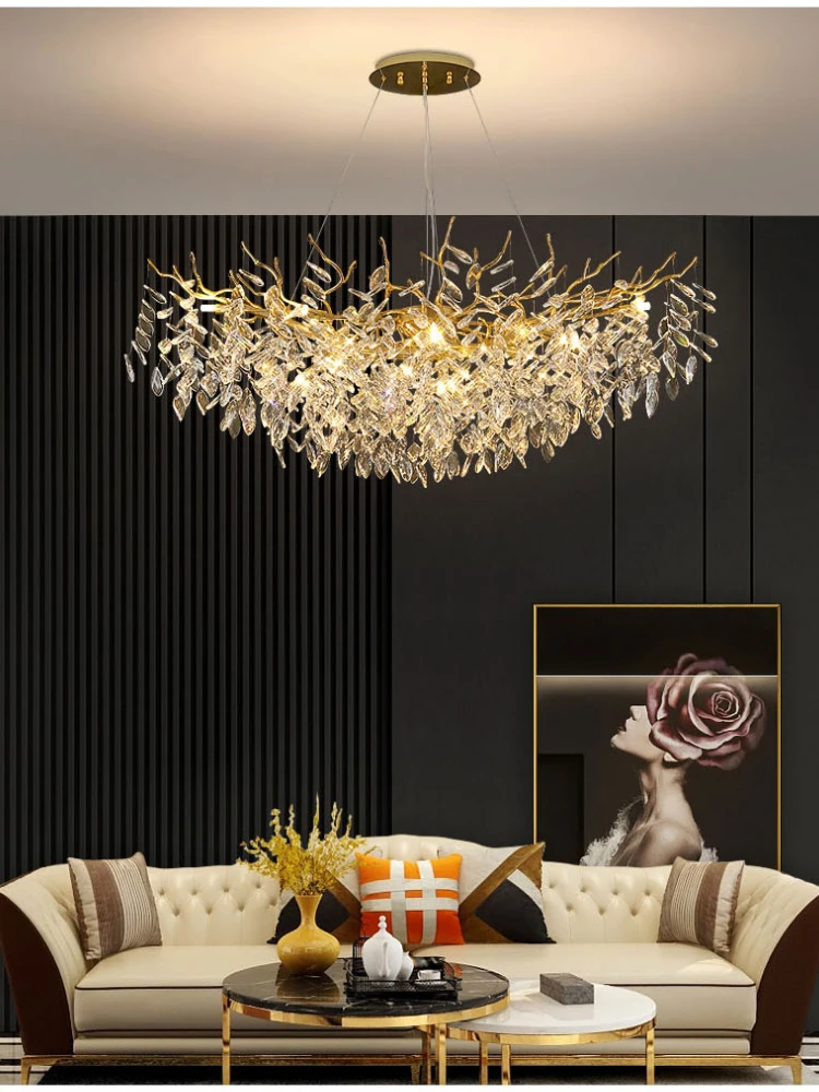 

Modern creative luxury tree branch crystal LED chandelier living room dining room bedroom luxury crystal chandelier