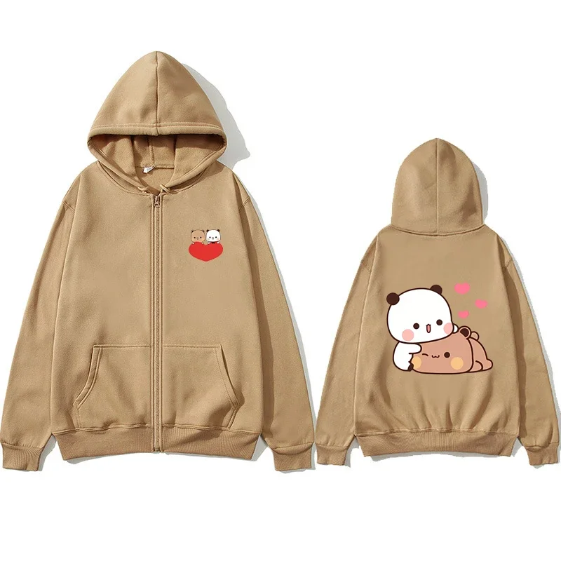 

Kawaii Girl Anime Women Long Sleeves Zipper Sweatshirt Fleece Harajuku Oversized Zipper Pullover Cute Valentine's Day Gift