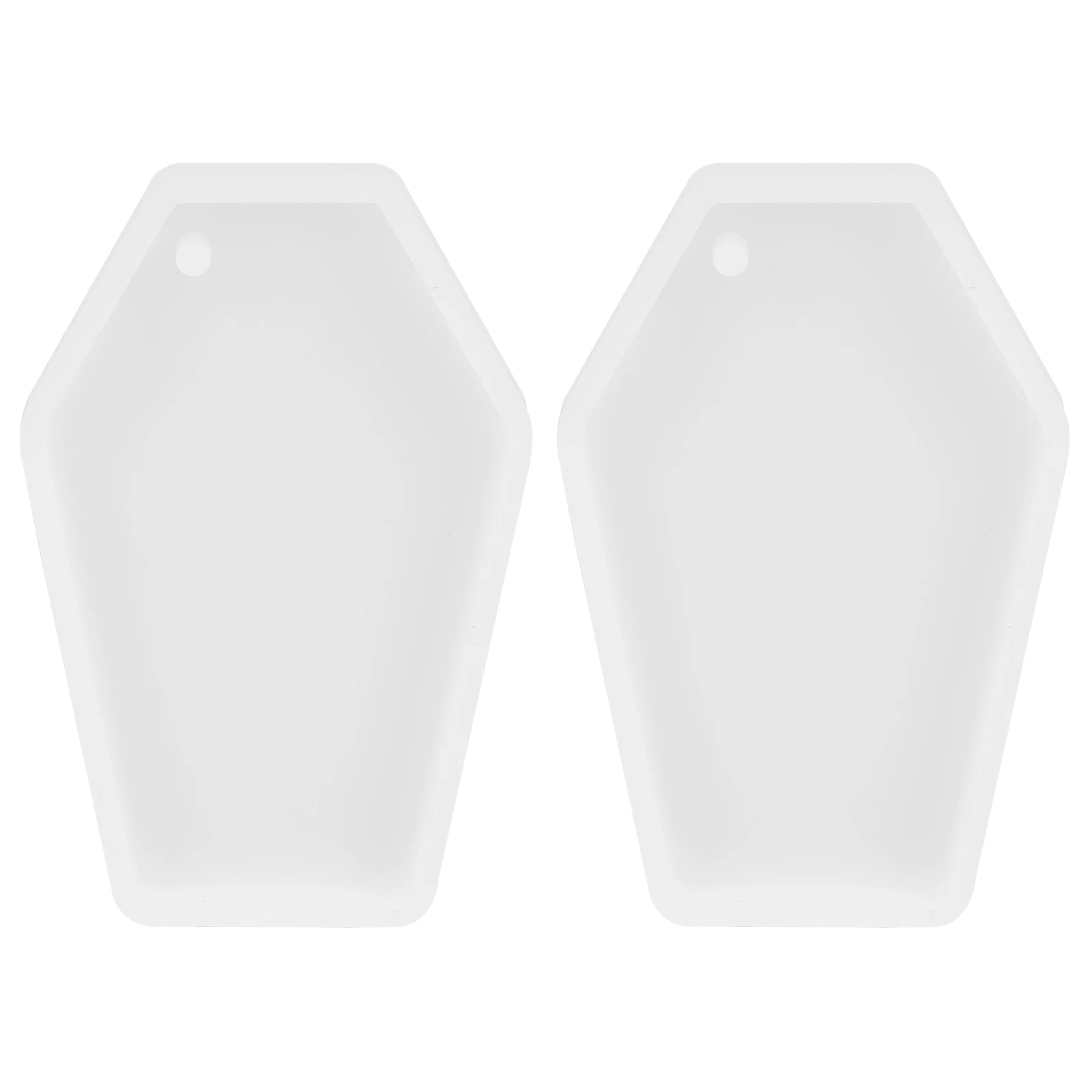 2 قطعة شكل نعش قلادة قالب من السيليكون مرنة Keychain بها بنفسك المفاتيح الحرفية الايبوكسي قالب صب مستلزمات صناعة المجوهرات