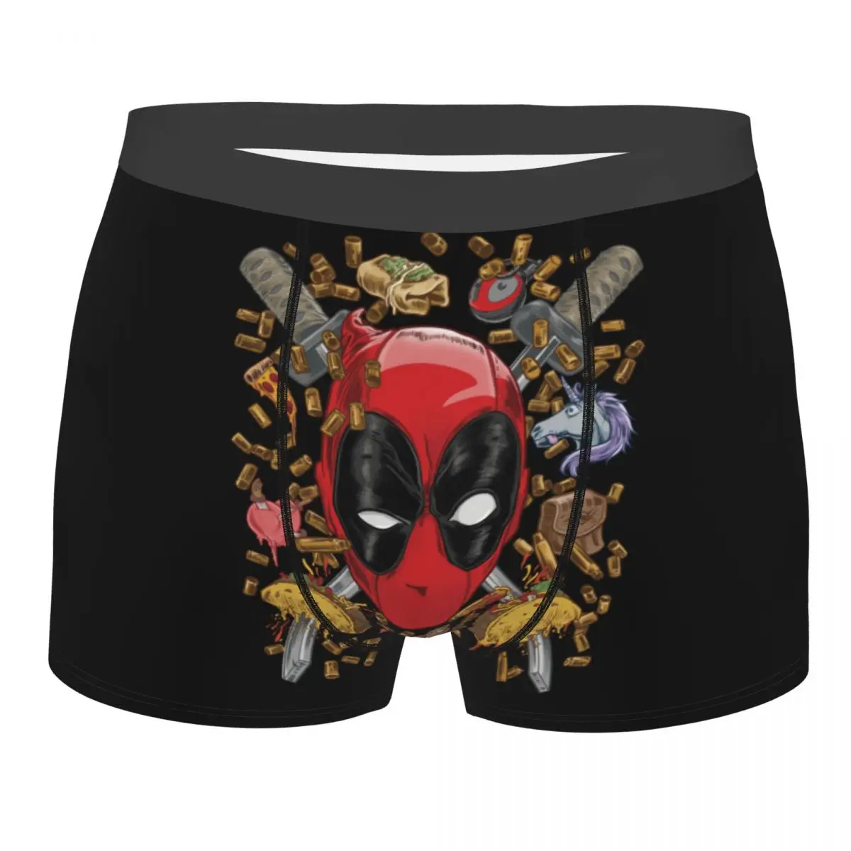 Custom Deadpool Shells And Tacos Collage Boxer Shorts For Men 3D Printed Underwear Panties Briefs Breathable Underpants