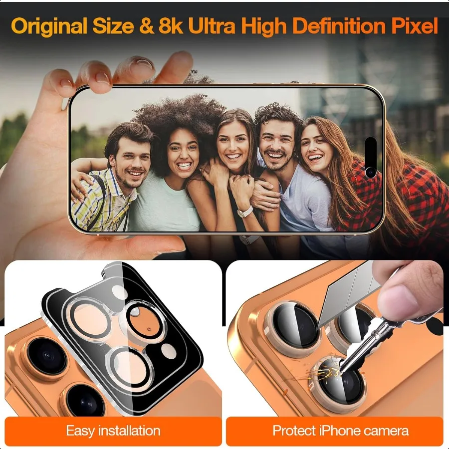 3 عبوات لهاتف iPhone 17 Pro Max واقي شاشة الخصوصية من الزجاج المقسى + مجموعة واحدة من واقي عدسة الكاميرا 25 ضد التجسس [Top 9H+ Military