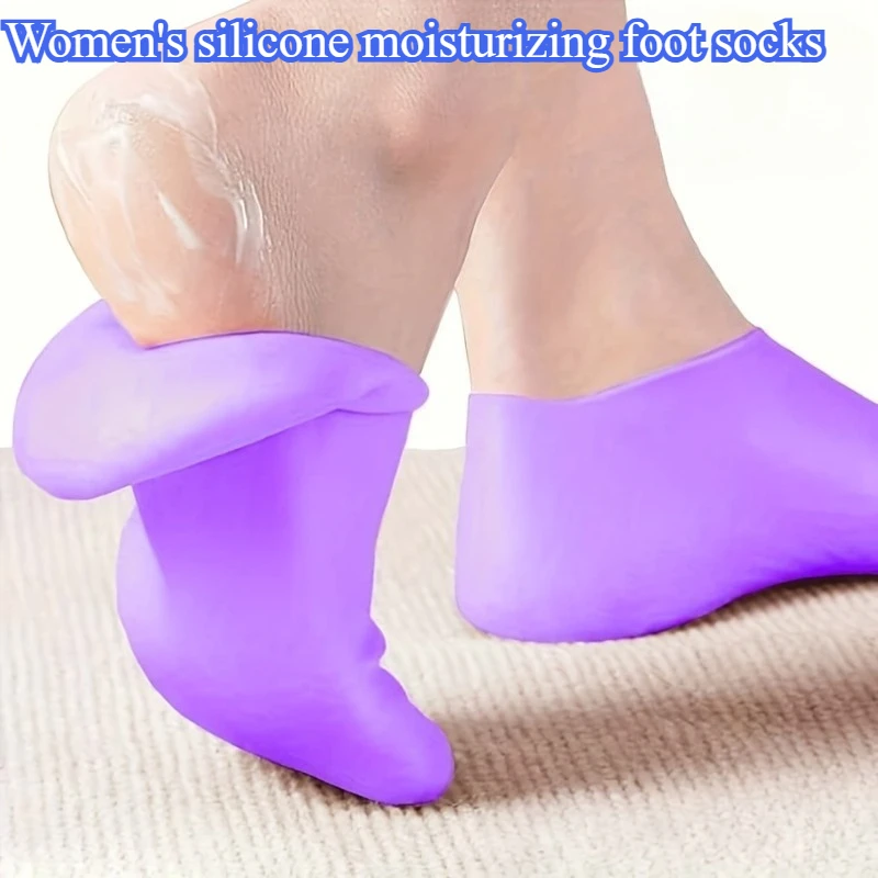 1Pair Silicone Moisturizing Foot Socks Exfoliating Foot Protector Anti Crack Gel Socks Reusable SPA Foot Care Cover